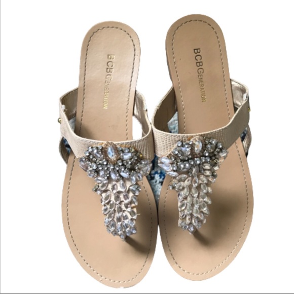 BCBGeneration Shoes - BCBGeneration Belluna Jeweled Flip Flop Sa…